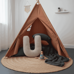 Litera, U Harfi, Yastık, Kırlent, Elyaf Dolgulu, Welsoft Kumaş, 40 Cm