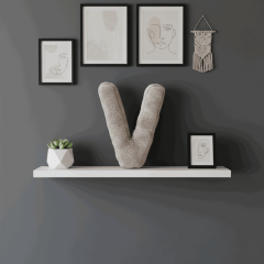 Litera, V Harfi, Yastık, Kırlent, Elyaf Dolgulu, Welsoft Kumaş, 40 Cm