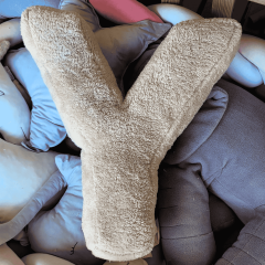 Litera, Y Harfi, Yastık, Kırlent, Elyaf Dolgulu, Welsoft Kumaş, 40 Cm