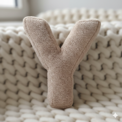 Litera, Y Harfi, Yastık, Kırlent, Elyaf Dolgulu, Welsoft Kumaş, 40 Cm