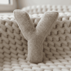 Litera, Y Harfi, Yastık, Kırlent, Elyaf Dolgulu, Welsoft Kumaş, 40 Cm