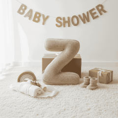 Litera, Z Harfi, Yastık, Kırlent, Elyaf Dolgulu, Welsoft Kumaş, 40 Cm