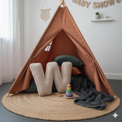 Litera, W Harfi, Yastık, Kırlent, Elyaf Dolgulu, Welsoft Kumaş, 40 Cm