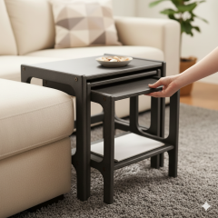 Line, Ahşap Zigon Sehpa, 50x50, Ceviz Renk, CPT4792-50