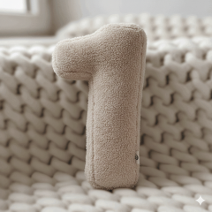 Morbido 1 Rakamı, Yastık, Kırlent, Elyaf Dolgulu, Welsoft , 40 Cm