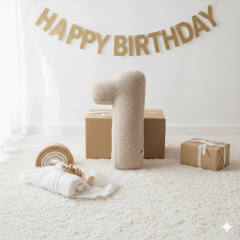 Morbido 1 Rakamı, Yastık, Kırlent, Elyaf Dolgulu, Welsoft , 40 Cm