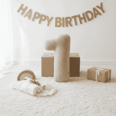 Morbido 1 Rakamı, Yastık, Kırlent, Elyaf Dolgulu, Welsoft , 40 Cm