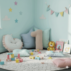 Morbido 1 Rakamı, Yastık, Kırlent, Elyaf Dolgulu, Welsoft , 40 Cm