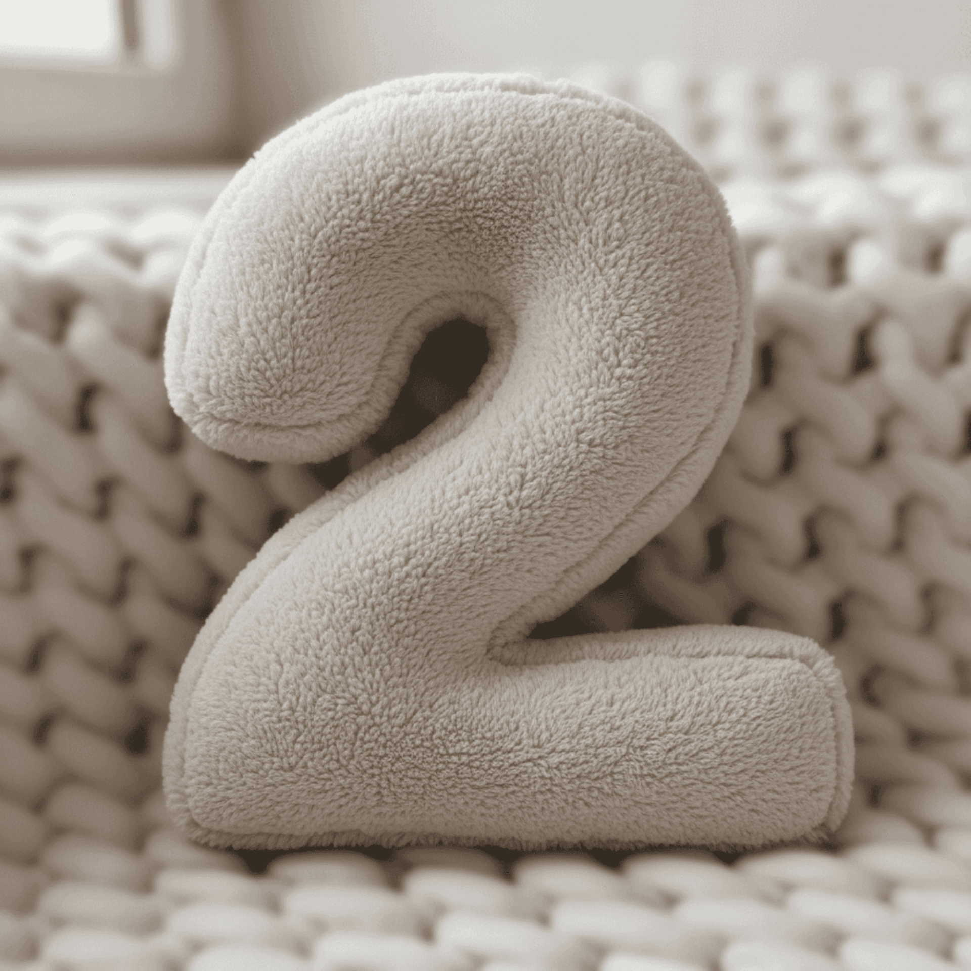 Morbido 2 Rakamı, Yastık, Kırlent, Elyaf Dolgulu, Welsoft , 40 Cm