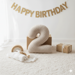 Morbido 2 Rakamı, Yastık, Kırlent, Elyaf Dolgulu, Welsoft , 40 Cm