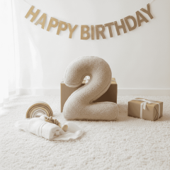 Morbido 2 Rakamı, Yastık, Kırlent, Elyaf Dolgulu, Welsoft , 40 Cm