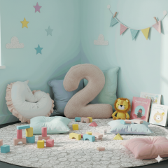 Morbido 2 Rakamı, Yastık, Kırlent, Elyaf Dolgulu, Welsoft , 40 Cm