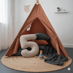 Morbido 5 Rakamı, Yastık, Kırlent, Elyaf Dolgulu, Welsoft , 40 Cm