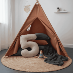 Morbido 5 Rakamı, Yastık, Kırlent, Elyaf Dolgulu, Welsoft , 40 Cm