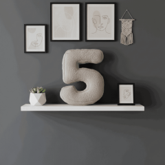 Morbido 5 Rakamı, Yastık, Kırlent, Elyaf Dolgulu, Welsoft , 40 Cm