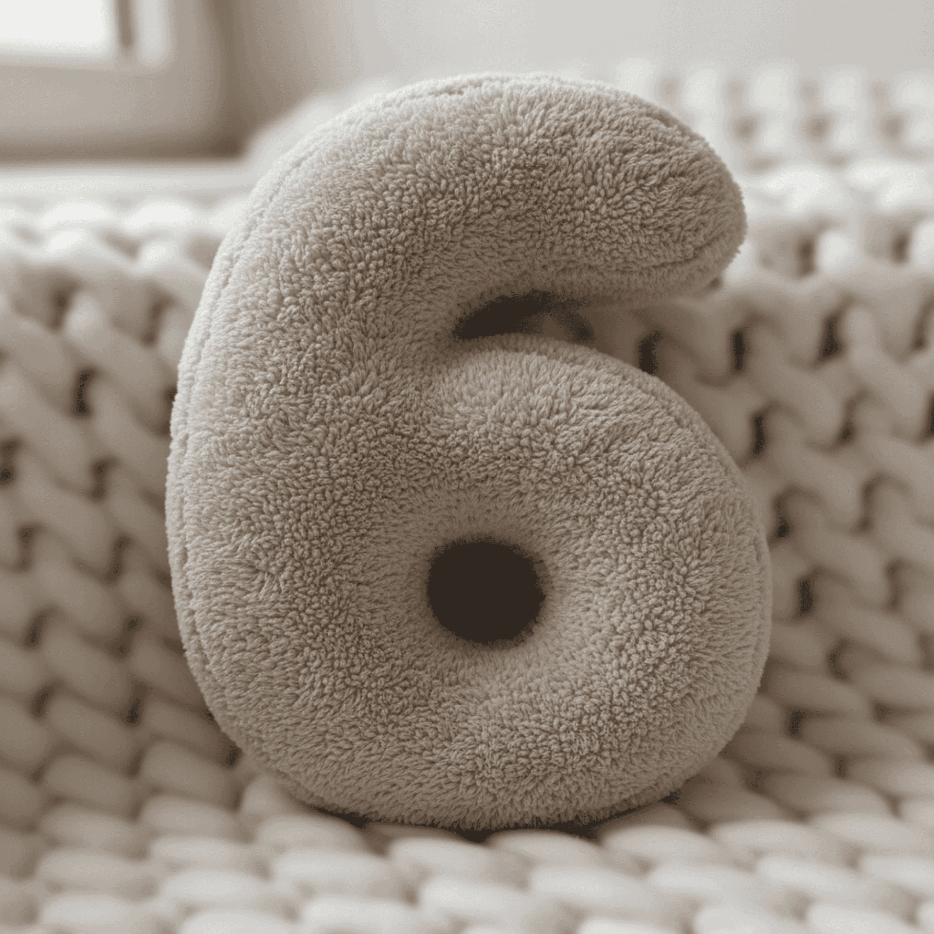 Morbido 6 Rakamı, Yastık, Kırlent, Elyaf Dolgulu, Welsoft , 40 Cm