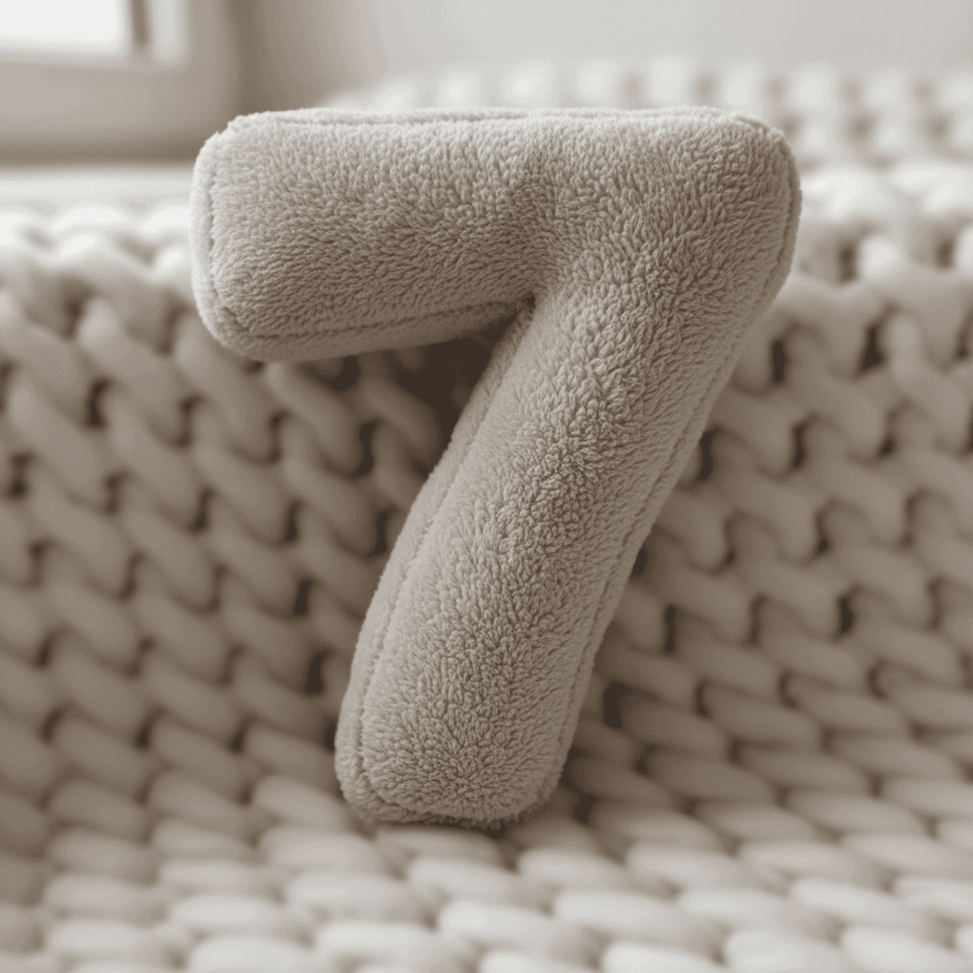 Morbido 7 Rakamı, Yastık, Kırlent, Elyaf Dolgulu, Welsoft , 40 Cm