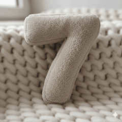 Morbido 7 Rakamı, Yastık, Kırlent, Elyaf Dolgulu, Welsoft , 40 Cm