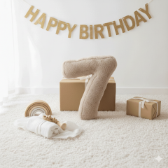 Morbido 7 Rakamı, Yastık, Kırlent, Elyaf Dolgulu, Welsoft , 40 Cm