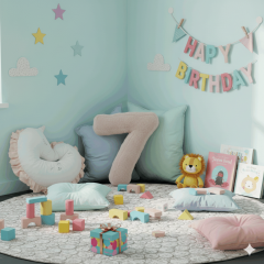 Morbido 7 Rakamı, Yastık, Kırlent, Elyaf Dolgulu, Welsoft , 40 Cm