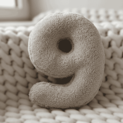 Morbido 9 Rakamı, Yastık, Kırlent, Elyaf Dolgulu, Welsoft , 40 Cm