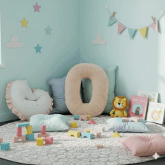 Morbido 0 Rakamı, Yastık, Kırlent, Elyaf Dolgulu, Welsoft , 40 Cm