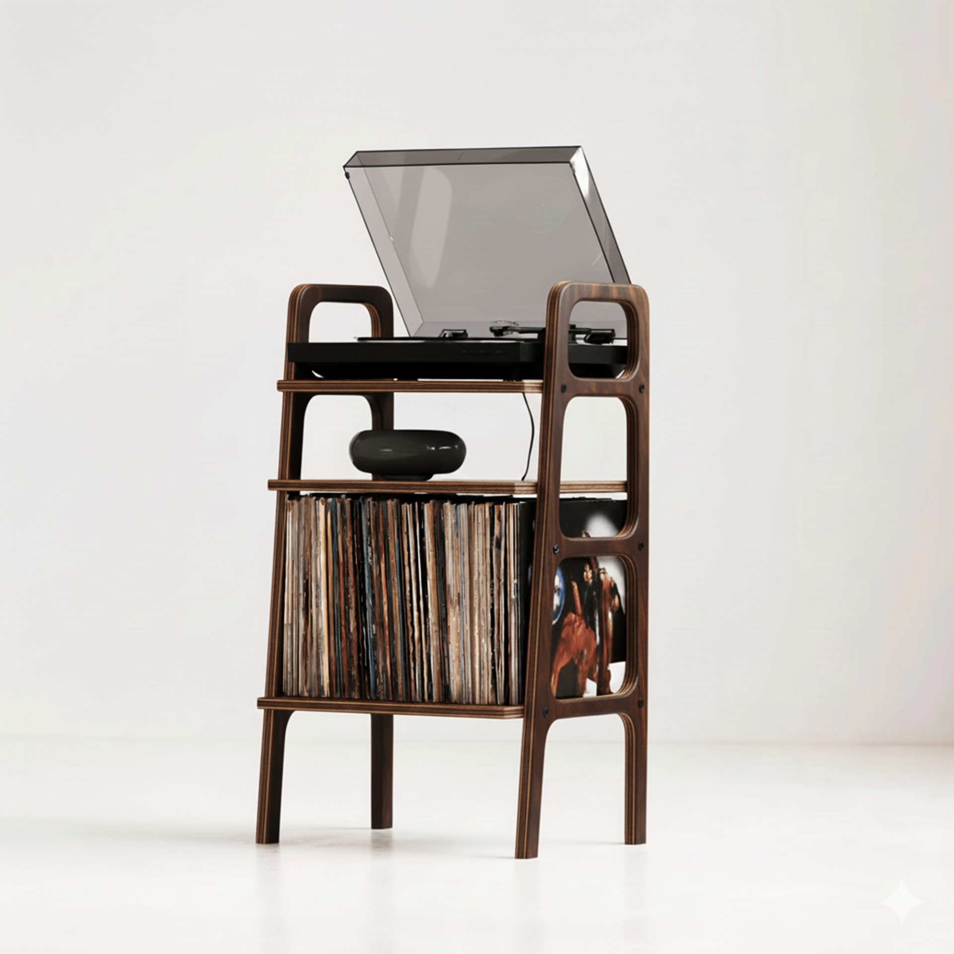 Aria, Ahşap Kitaplık Ve Pikap Standı, Ceviz Renk