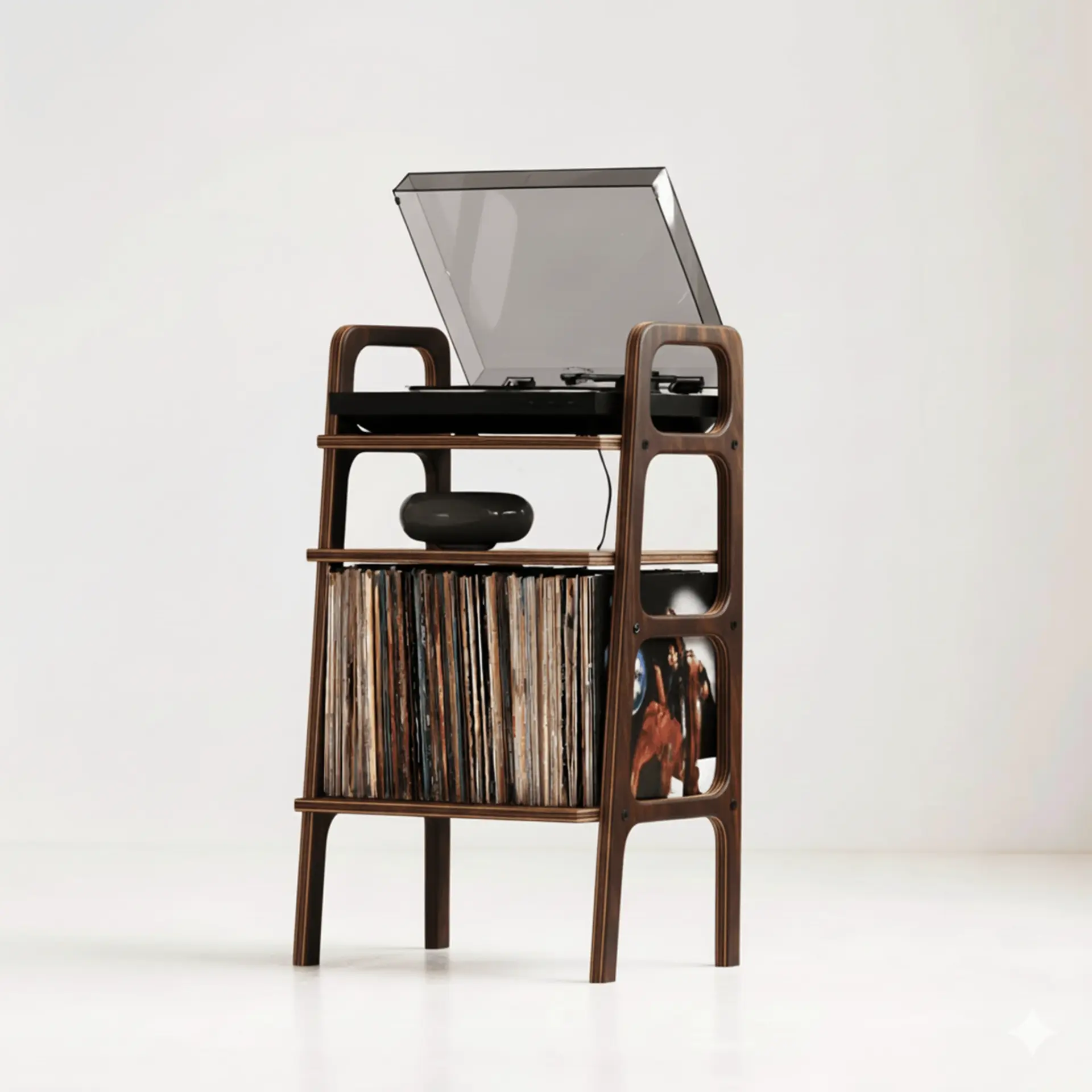 Aria, Ahşap Kitaplık Ve Pikap Standı, Ceviz Renk