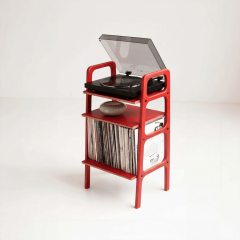 Aria, Ahşap Kitaplık Ve Pikap Standı, Kırmızı Renk