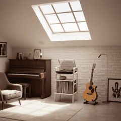 Aria, Ahşap Kitaplık Ve Pikap Standı, Natural Renk