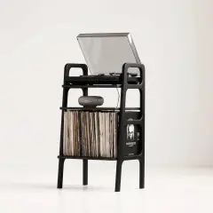 Aria, Ahşap Kitaplık Ve Pikap Standı, Siyah Renk