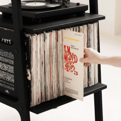 Aria, Ahşap Kitaplık Ve Pikap Standı, Siyah Renk