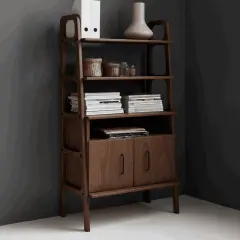 Alba, Ahşap, 140x75, Kitaplık ve Raf Ünitesi, Ceviz Renk