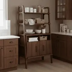 Alba, Ahşap, 140x75, Kitaplık ve Raf Ünitesi, Ceviz Renk