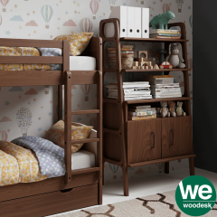 Alba, Ahşap, 140x75, Kitaplık ve Raf Ünitesi, Ceviz Renk