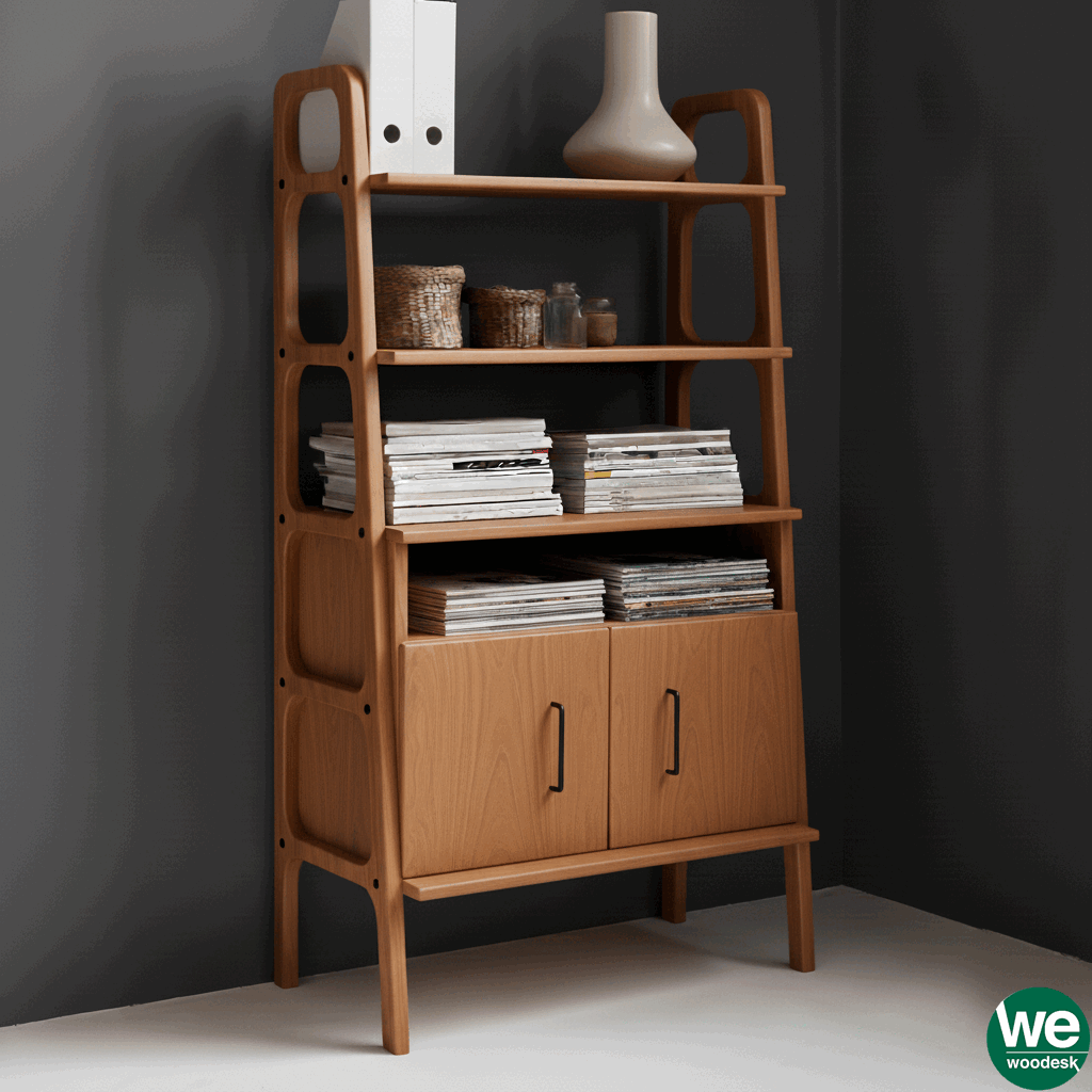 Alba, Ahşap, 140x75, Kitaplık ve Raf Ünitesi, Tik Renk