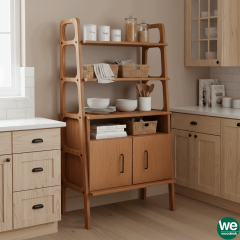 Alba, Ahşap, 140x75, Kitaplık ve Raf Ünitesi, Tik Renk