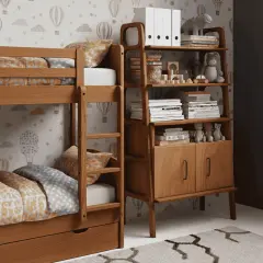 Alba, Ahşap, 140x75, Kitaplık ve Raf Ünitesi, Tik Renk