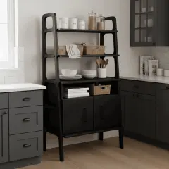 Alba, Ahşap, 140x75, Kitaplık ve Raf Ünitesi, Siyah Renk