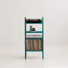 Vinilo, Ahşap, Kitaplık Ve Pikap Standı, Mavi Renk