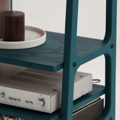 Vinilo, Ahşap, Kitaplık Ve Pikap Standı, Mavi Renk