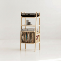 Vinilo, Ahşap, Kitaplık Ve Pikap Standı, Natural Renk