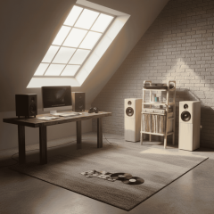 Vinilo, Ahşap, Kitaplık Ve Pikap Standı, Natural Renk