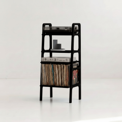 Vinilo, Ahşap, Kitaplık Ve Pikap Standı, Siyah Renk