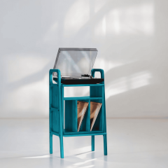 Lyric, Ahşap Kitaplık Ve Pikap Standı, Mavi Renk