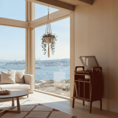 Lyric, Ahşap Kitaplık Ve Pikap Standı, Kırmızı Renk