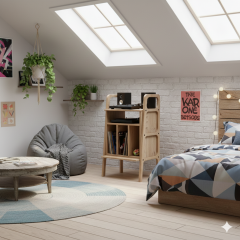 Lyric, Ahşap Kitaplık Ve Pikap Standı, Natural Renk