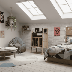 Lyric, Ahşap Kitaplık Ve Pikap Standı, Natural Renk