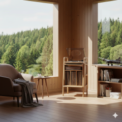 Lyric, Ahşap Kitaplık Ve Pikap Standı, Natural Renk