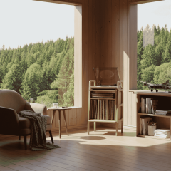 Lyric, Ahşap Kitaplık Ve Pikap Standı, Natural Renk